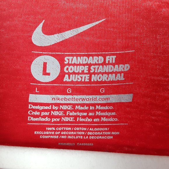 Nike Mens Large Red Just Do It JDI Adult T-Shirt - Picture 6 of 6
